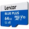 MicroSDXC-muistikortti Lexar BLUE PLUS 64 GB UHS-I 100 MB/s U1 V10 (sininen)