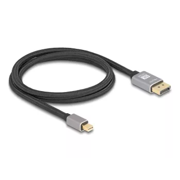 DeLOCK Mini DisplayPort - DisplayPort -kaapeli 8K 60 Hz 1 m harmaa metalli ilman lukitusta