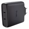 TRUST Maxo 100W 2-porttinen USB-C GaN laturi — 100 W, 2× USB-C, max. 20 V, 2 m kaapeli, musta