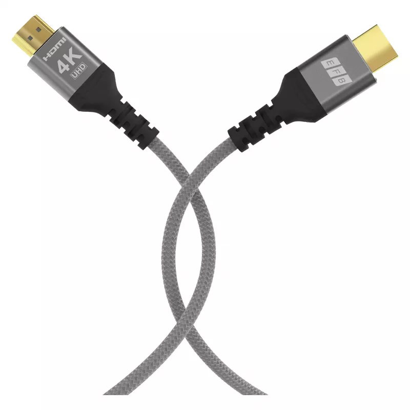 EFB Elektronik HDMI-kaapeli High-Speed Ethernetillä 4K60Hz harmaa - Kaapeli - Digitaalinen/näyttö/video (HDMI-20-00001)