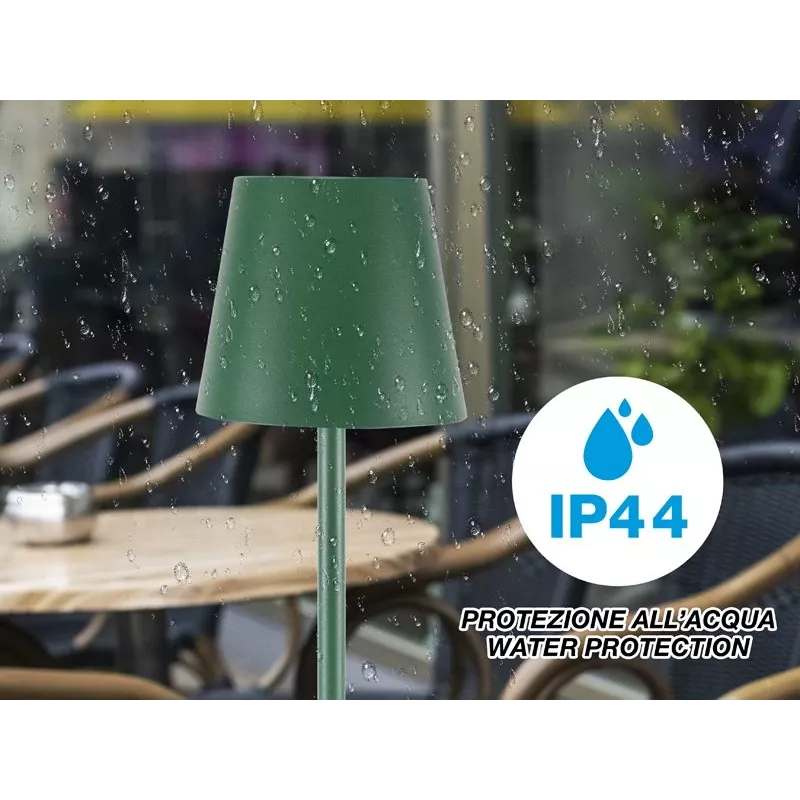 Beper P201UTP115 ladattava LED-pöytävalaisin, 1,5 W, kosketuskytkin, himmennettävä, 33 mm pullosovitin, vettä kestävä, vihreä