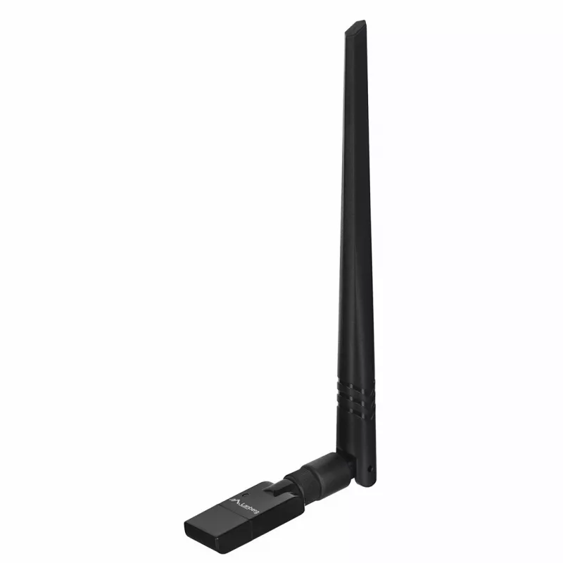 USB-WLAN-sovitin LANBERG NC-0300-WIE, USB 2.0, kaksi ulkoista 5 dBi antennia, WLAN 300 Mbit/s, Ethernet/WLAN, musta
