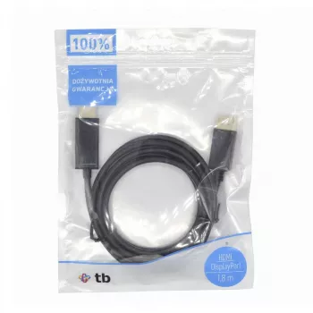 DisplayPort-HDMI-kaapeli TB AKTBXVDMHMDP18B 1,8 m, musta