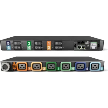 Vertiv Geist Rack PDU, valvottu (yksikkötaso), EC, 1U, tulo IEC 60309 230/400V 3x32A, lukittavat lähdöt (6) C19 (VP4G31A0)