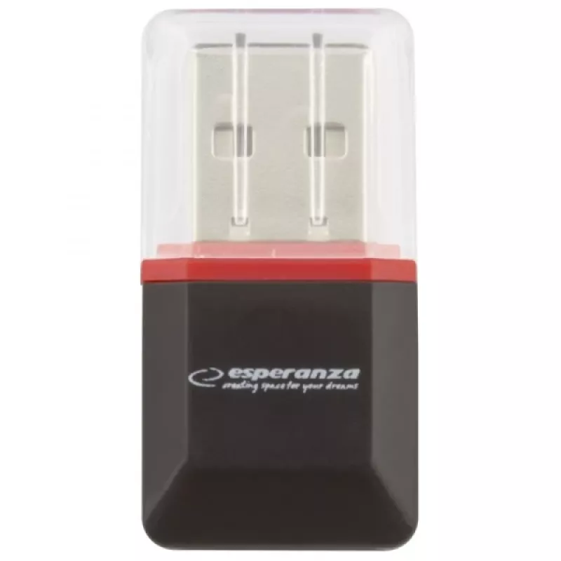 Esperanza EA134K -kortinlukija musta, hopea, läpinäkyvä USB 2.0
