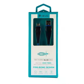 USB Micro-B -kaapeli Devia Fish 1 Series 5V 2,4A 1,5 m sininen