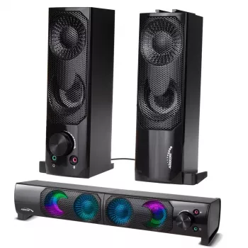 2-in-1-PC-kaiutin-soundbar-tietokone-RGB-LED-tausta-stereo-pelit-USB-2 x 3W-AUX-3,5 mm