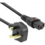 Virtajohto ACT PC980 — UK-pistoke C13 IEC Lock, 2 m, 230 V 10 A, musta