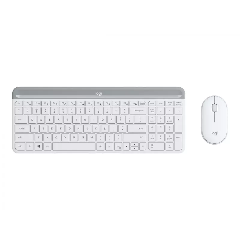 Logitech Slim Wireless Combo MK470 - näppäimistö-hiiri-sarja - langaton - 2,4 GHz - espanjalainen - luonnonvalkoinen (920-009199)