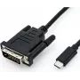 Videokaapeli-adapteri ROLINE 11.04.5831 USB Type-C - DVI 2 m musta