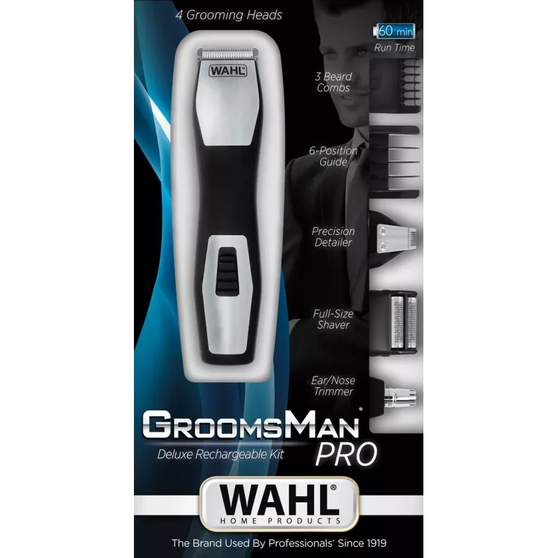 Trimmeri Wahl GroomsMan Pro Battery musta ruostumaton teräs 0,7 mm 3 cm