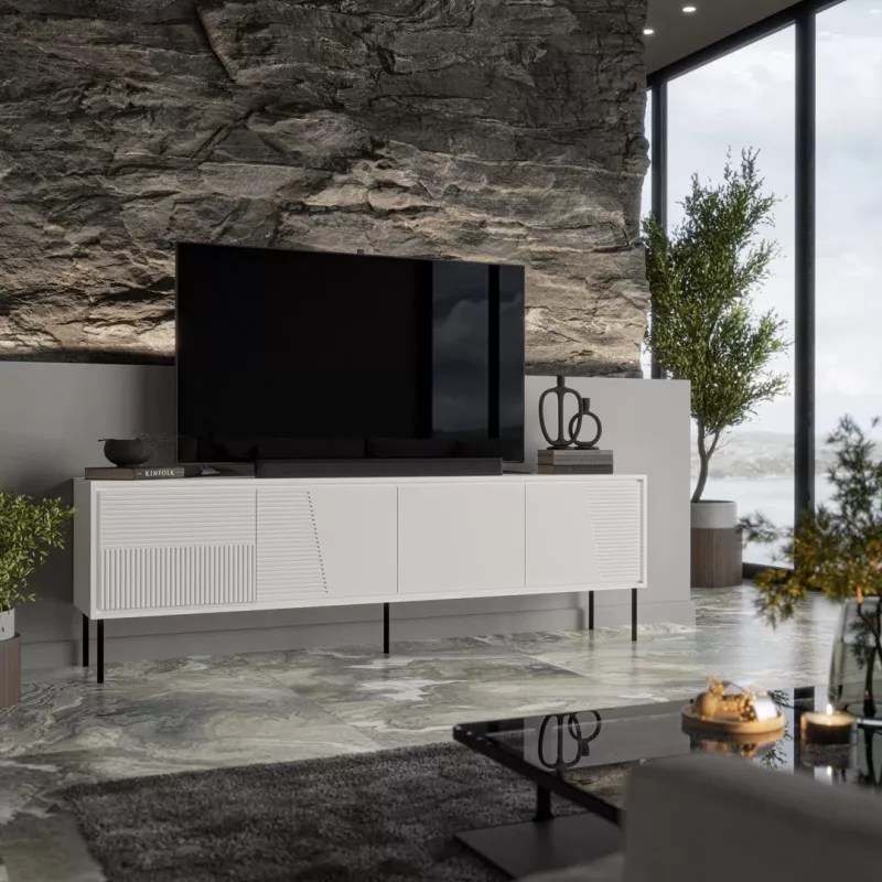 RTV-taso ABI 4D 200x38x62 valkoinen matta