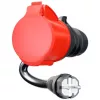 go-e sovitin Gemini flex 22 kW, CEE punainen kolmivaihevirta 32A > kotitalouspistorasia (musta, 30 cm)