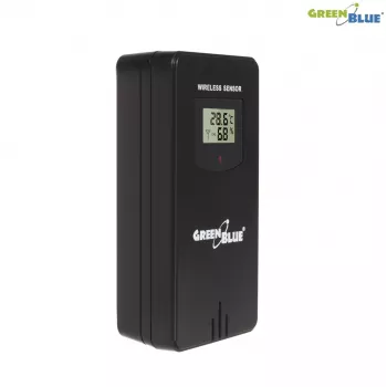 Digitaalinen sääasema GreenBlue GB526 musta — sisällä -20…60°C, ulkona -40…70°C, kosteus -20…95 %, kello, kuun vaihe