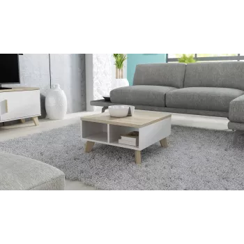 Cama LOTTA 60 olohuoneen pöytä valkoinen/Sonoma-tammi