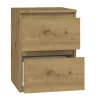 Yöpöytä Top e shop M2 ARTISAN, 2 laatikkoa, tammipuu, 300×300×400 mm