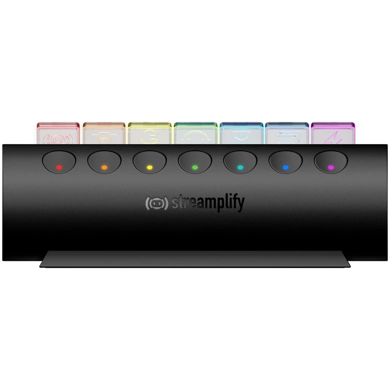 Streamplify HUB CTRL 7, 7x USB 3.0 tyyppi A, RGB, 12V, EU-virtajohto – musta