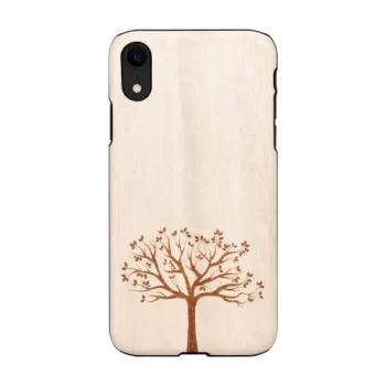Älypuhelinkotelo man and wood iPhone XR:lle — omenapuuta, musta pinta