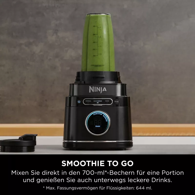 Ninja TB301EU Detect Power Mixer Pro tehosekoitin, 1,2 kW, 6 automaattiohjelmaa, musta