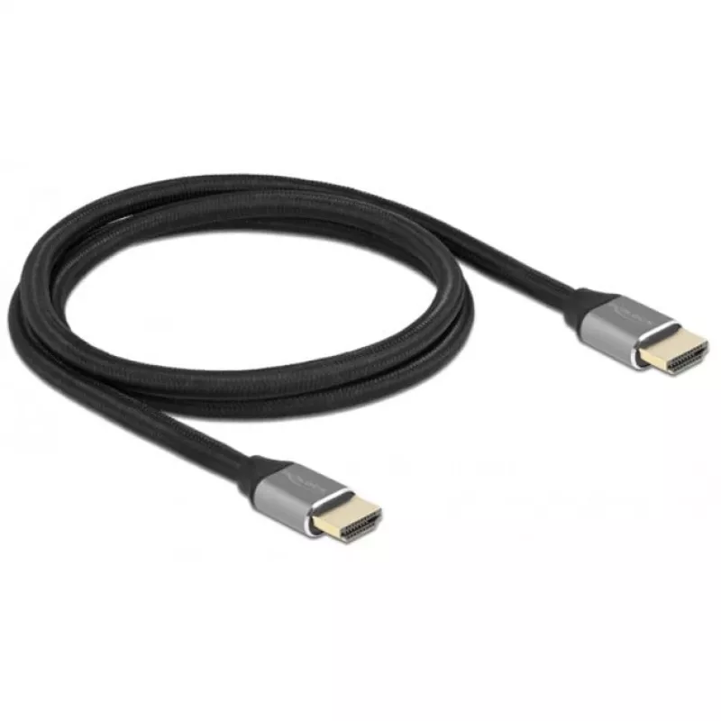 HDMI-kaapeli DeLOCK Ultra High Speed 48 Gbps 8K 60 Hz harmaa 1 m