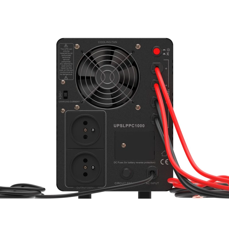 Green Cell PowerCore UPSLPPC1000 1500VA / 1000W AVR-UPS, 12 VDC, LCD, ilman akkuja