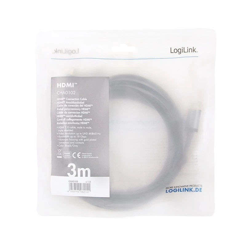HDMI-kaapeli LogiLink CHA0102 3 m