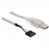 DeLOCK 83078 USB 2.0 -A uros -kaapeli emolevyn nastaliittimeen, 70 cm