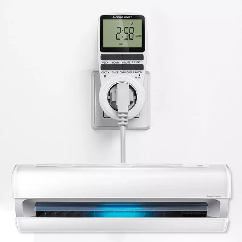 Elektroninen ajastin QOLTEC PC0628 LCD-näytöllä, 24 tunnin countdown