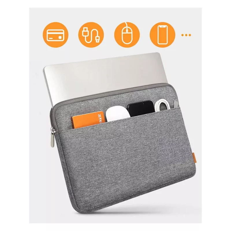 Sleeve-kotelo Inateck LB01005 laitteille enintään 33,8 cm (13,3 tuuman), harmaa