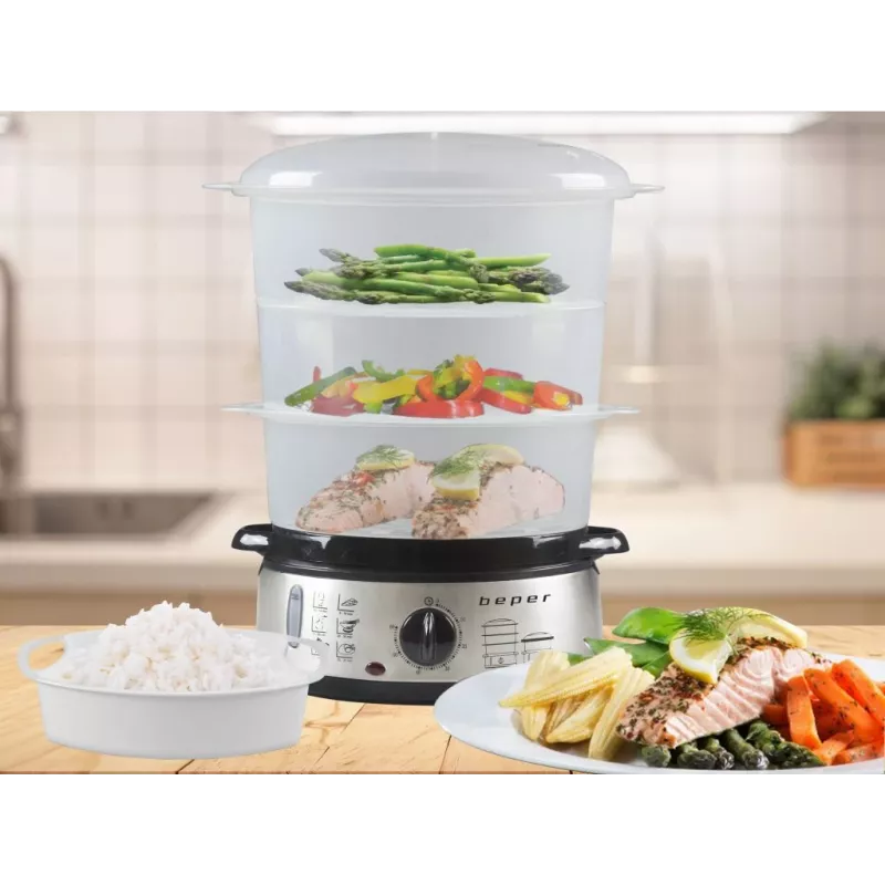 Höyrykeitin Beper BC.250 3 koria työtaso 800 W ruostumaton teräs