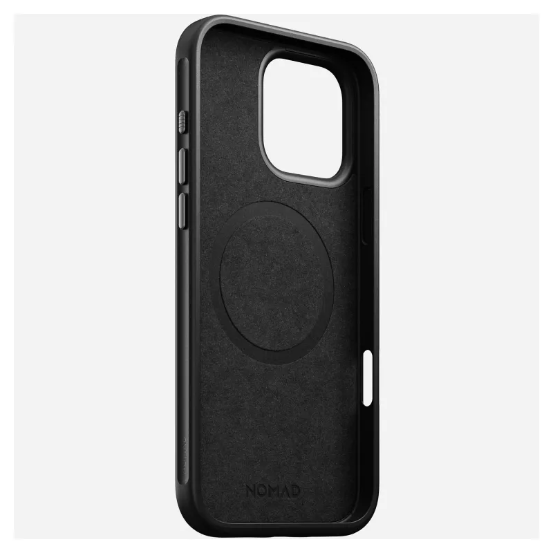 Nomad NM01693185 -puhelinkotelo Apple iPhone 16 Pro Max, nahka/TPU/PC, musta, sopii 17,5 cm (6,9