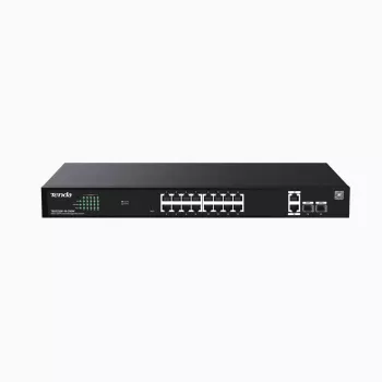Kytkin TENDA TEG2220P-16-250W — Gigabit Websmart L2 Cloud PoE+ 16×1Gb/s, 230W