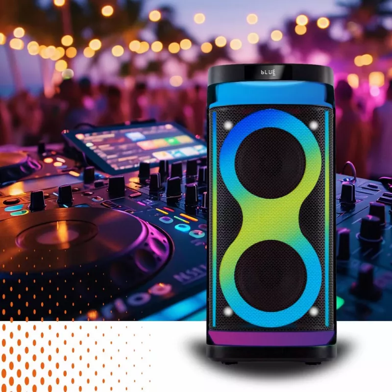 Kannettava kaiutin MANTA SPK0601B100, 100 W, Bluetooth, karaoke, langaton mikrofoni, akku, taajuuskorjain, diskovalot