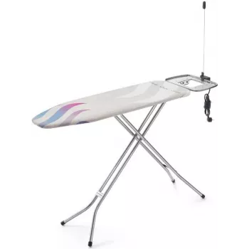 Täysikokoinen silityslauta Vileda 167342 — 1200×380 mm pinta, max korkeus 97 cm, taitettava silitysraudan pidikkeellä