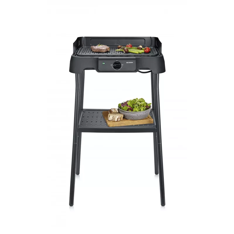 Severin PG 8596 pöytäsähkögrilli, 2000 W, suorakaiteen muotoinen ritilä, musta, kiertosäädin