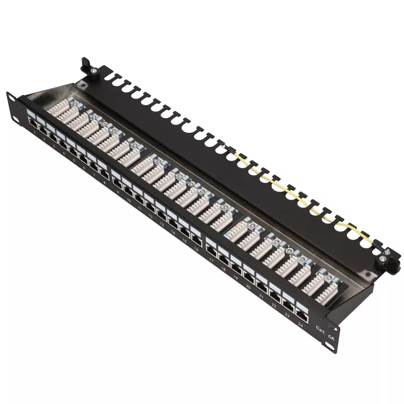 Patch-paneeli - Extralink CAT6A STP, 24 porttia