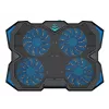 Tracer Gamezone Turbo kannettavan jäähdytysalusta enintään 17", 4 tuuletinta 140 mm, USB-keskitin, sininen LED, musta
