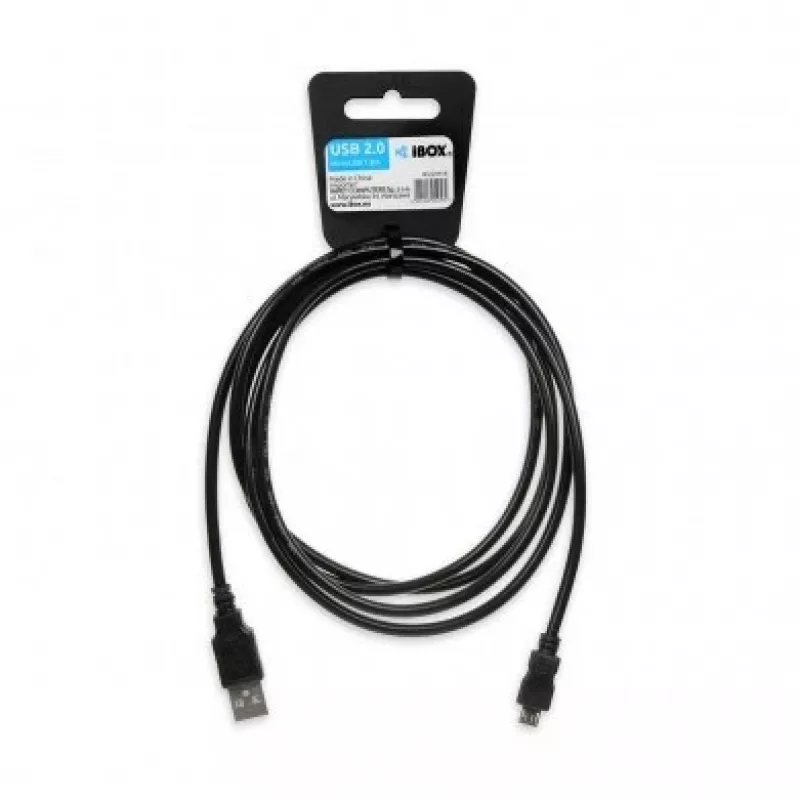 USB A - Micro-USB B -kaapeli IBOX IKU2M18 1,8 m USB 2.0, musta, 2 A