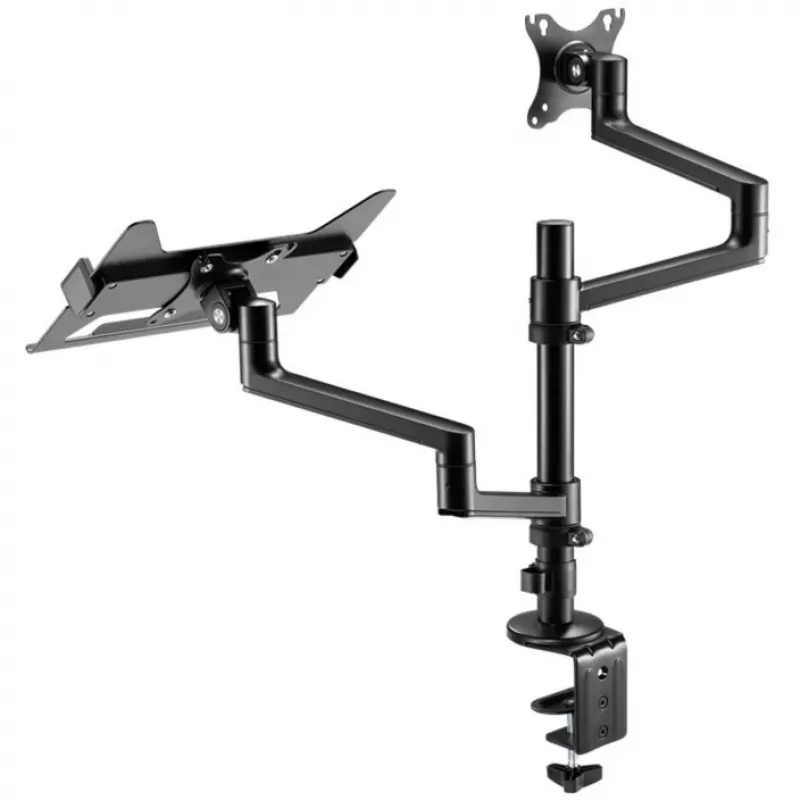 Näyttöteline WENTRONIC Goobay Deluxe 74417 kannettavan tietokoneen varrella, musta