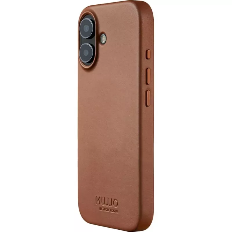 Mujjo Full Leather Case MagSafe -kotelo iPhone 17 ruskea