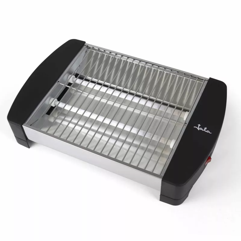 Jata JETT1587 leivänpaahdin, 400 W, 2 kvartsisauvaa, irrotettava murualusta, ruostumaton teräs, musta