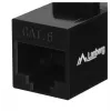 Keystone-moduuli LANBERG KSU6-3000 — Cat6 U/UTP RJ-45 naaras–RJ-45 naaras, matala rakenne, musta