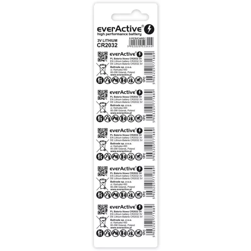 Litiumparistot everActive CR2032 - blister 5 kpl
