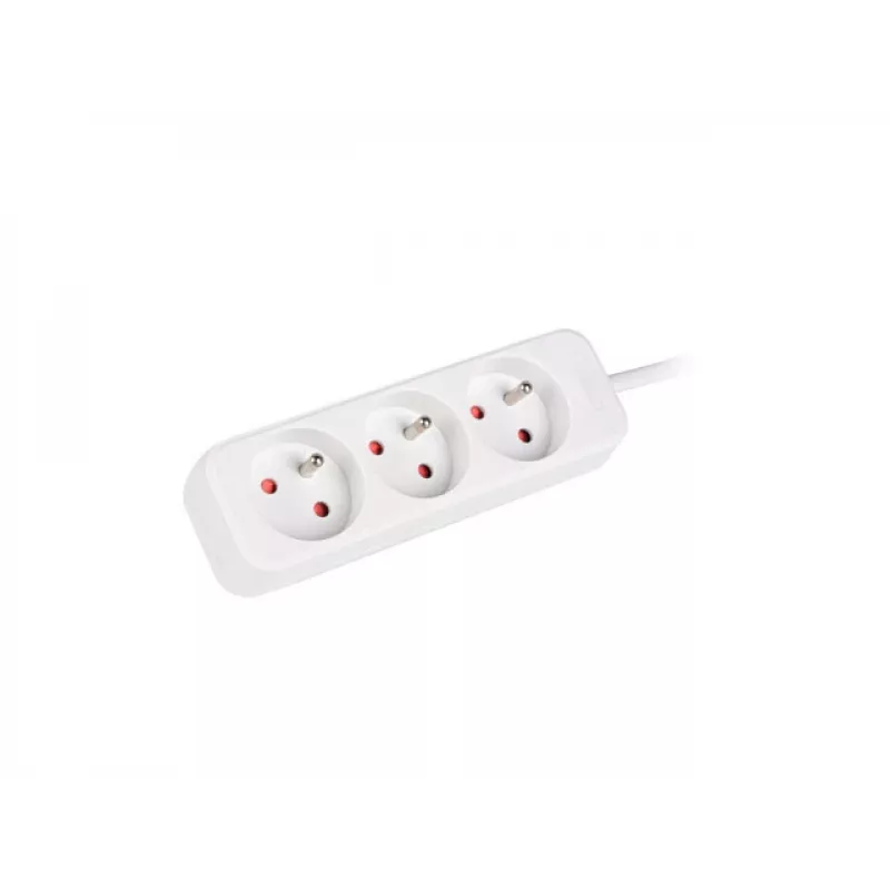 LANBERG PS0-03E-0300-W 3M valkoinen 3X 230V jatkojohto täysikuparia