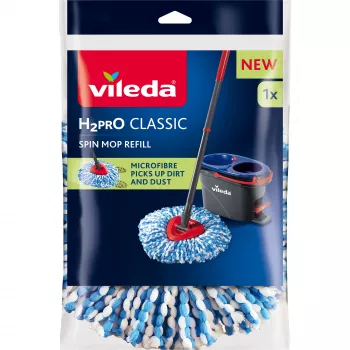 Vaihdettava mikrokuitumoppipäällinen VILEDA malli 178330, sininen/valkoinen, yhteensopiva Vileda-moppien kanssa
