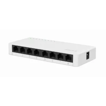 Hallitsematon kytkin GEMBIRD NSW-G8-01 – 8× Gigabit Ethernet (10/100/1000), valkoinen, DC 5V