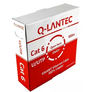 Q-LANTEC KIU6PVC100Q U/UTP-verkkokaapeli, 100 m, harmaa