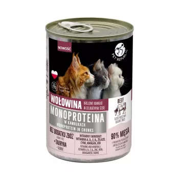 Märkäruoka kissoille PetRepublic PET REPUBLIC monoproteiini nauta kastikkeessa 400 g