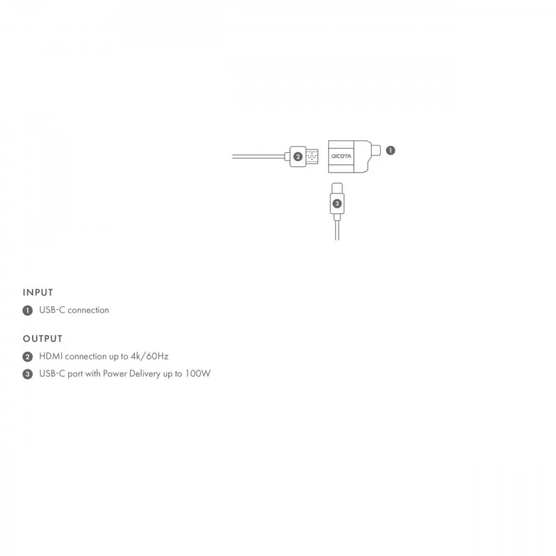 USB-C - HDMI -sovitin 4K 100W PD