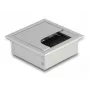 DeLOCK kaapeliläpivienti pöytäasennukseen harjalla 80x80x28mm hopea